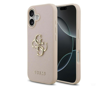 Etui / obudowa na smartfona Guess Grained Big 4G & Classic Logo do iPhone 17 różowy